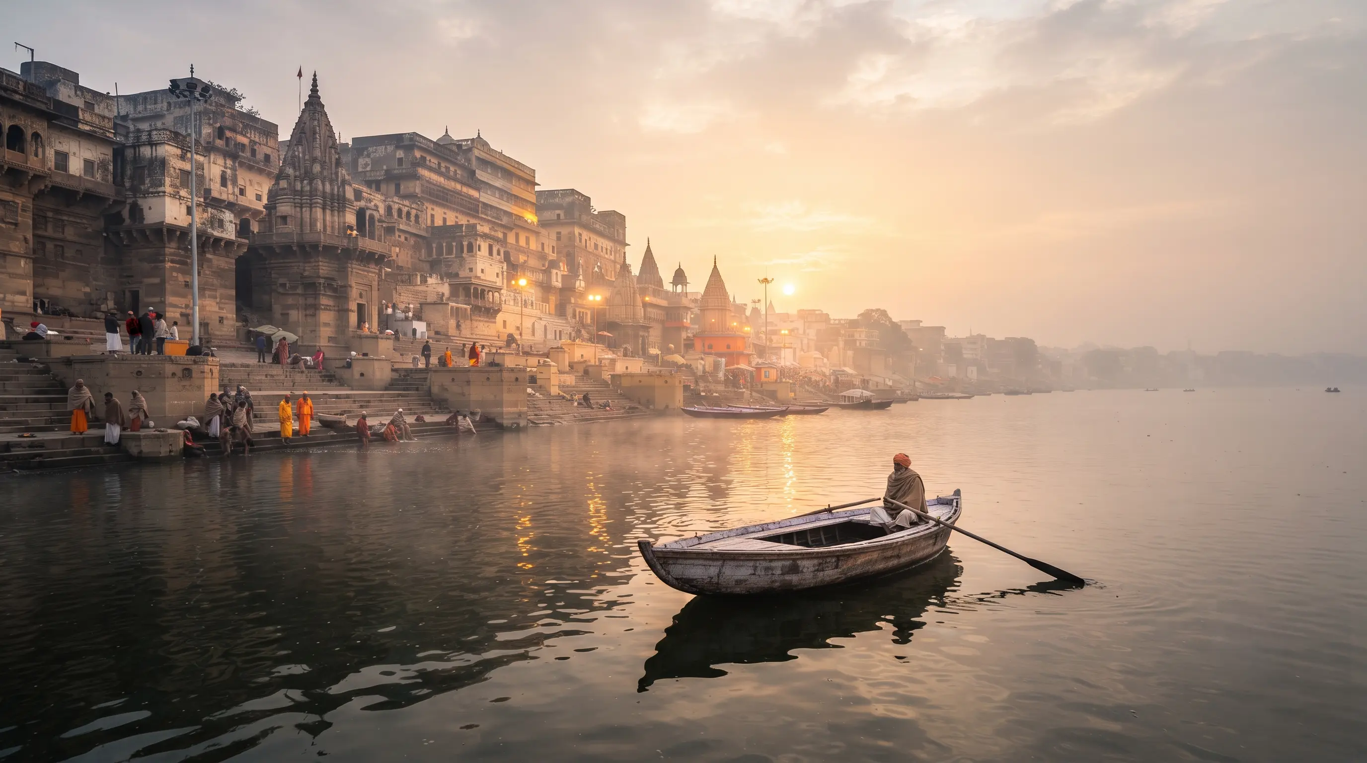 Winter morning at Dashashwamedh Ghat, Varanasi